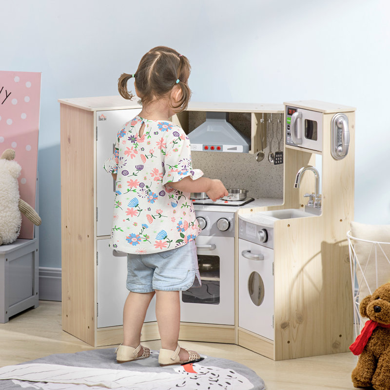 Cardone Kids Kitchen Playset Pretend Toy Kitchen w/Phone, Storage Space