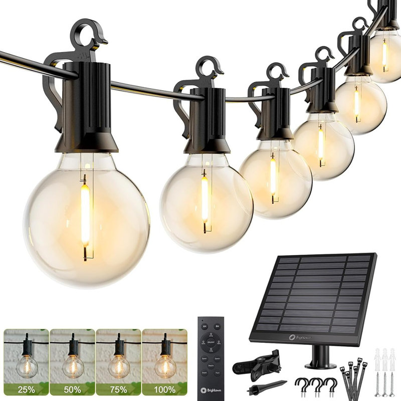 58FT Solar String Lights Outdoor With Remote Cable Tie...