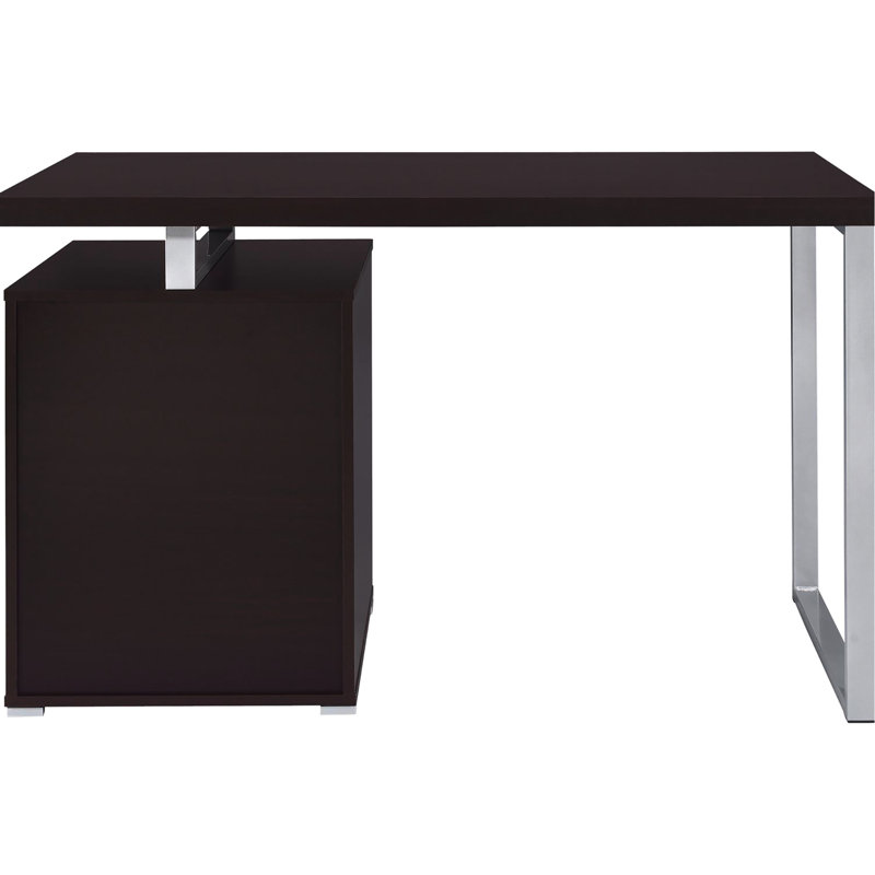 Bureau d'ordinateur contemporain à 3 tiroirs Cappuccino pour un bureau bien rangé et fonctionnel