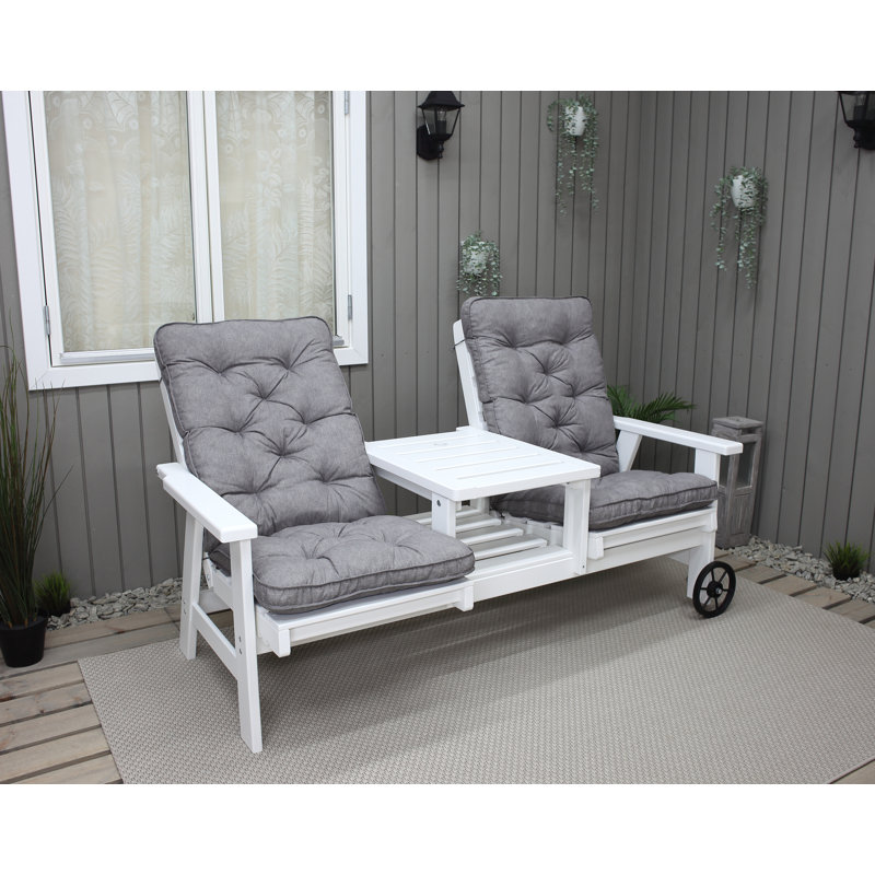 Sevyn Solid Wood Pine Outdoor Bench, White