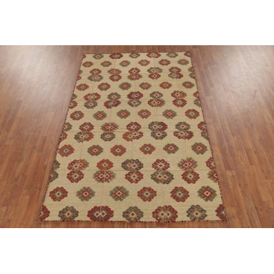 All-Over Geometric Kilim Reversible Area Rug 5x8