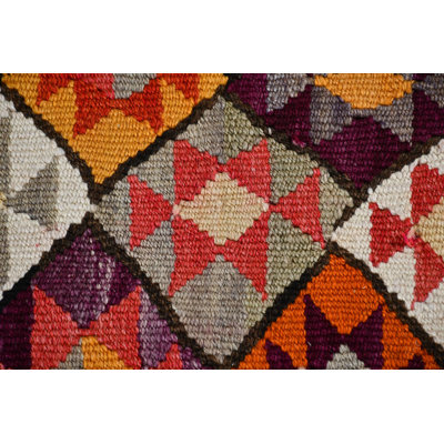 Tapis de couloir kilim turc authentique authentique pour le salon, la salle à manger et le couloir rouge / jaune