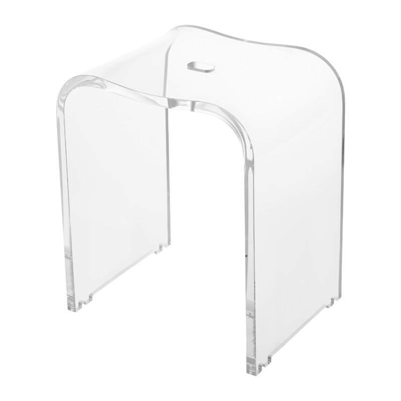 Nakul 15.5'' W 330.69Lbs Capacity Acrylic Shower Bench Stool U-shaped Clear Bath Chair Seat for Sauna