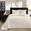 Couvre-lit réversible crème pour lit simple - Convient aux matelas épais - Coton prélavé - Garnissage pour un confort optimal - Comprend 2 taies d'oreiller élégantes - Grande taille - Texture douce - Design attrayant