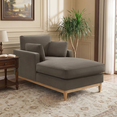 Upholstered Velvet Fabric Chaise Lounge
