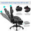 Fauteuil de jeu réglable avec repose-pieds pour bureau personnel, gris-639114869-639114870