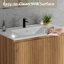 Meuble-lavabo et lavabo en chêne doré peu encombrant, style moderne