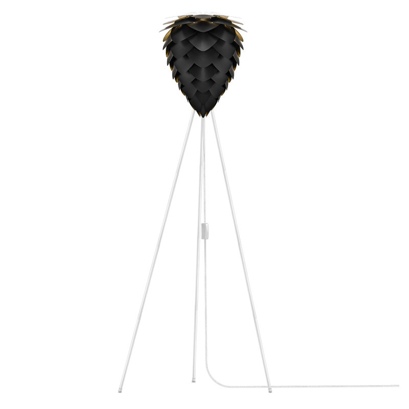  Lampe trépied 57 ", Noir, Noir et or