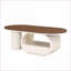 Table basse 47,24 po ovale en métal blanc - Rangement peu encombrant pour le salon, facile à assembler