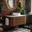 Wall Mounted Single Double Single Vanity Bathroom Vanity With Engineered Marble Top-625298969