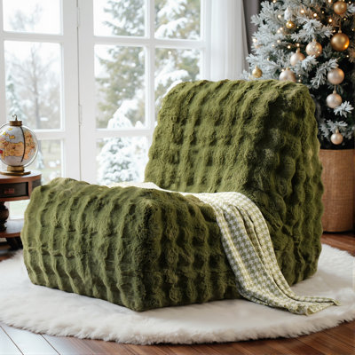 Oversized Lazy Sofa Chair, No-Assembly Plush Bean Bag Lounger For Adults, Fluffy Floor Seating, 28.35" Wide, 350 Lbs Capacity