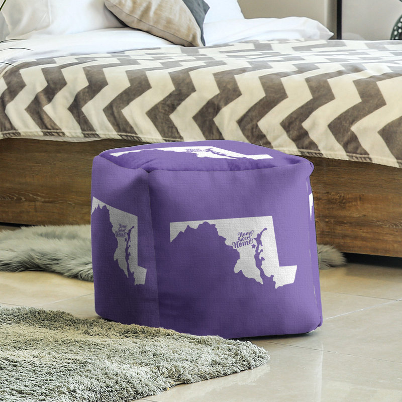 Upholstered Ottoman, Purple