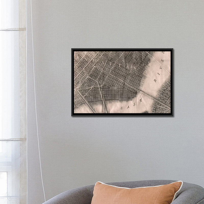 « manhattan », impression sur toile, H 18 po x l 26 po x P 1,5 po, Toile avec cadre noir, Blanc