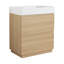 Meuble-lavabo moderne de 30 pouces avec lavabo simple, double tiroir, conception autoportante et fabrication en bois d'ingénierie imperméable-116332474