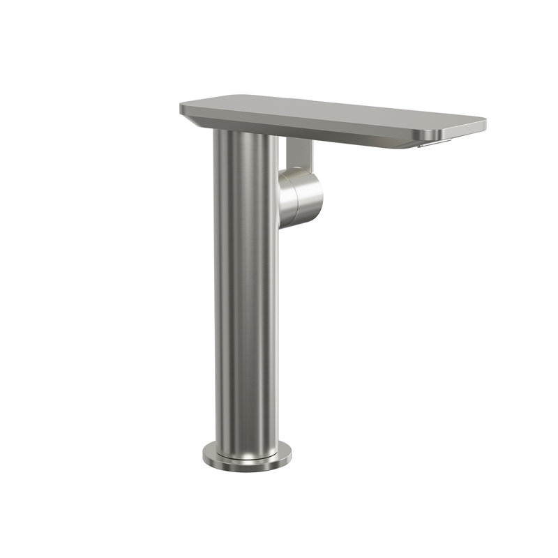 Robinet pour salle de bain à poignée simple, Nickel brossé