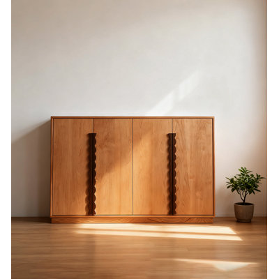 Range-chaussures multifonctionnel en bois de cerisier Nordic