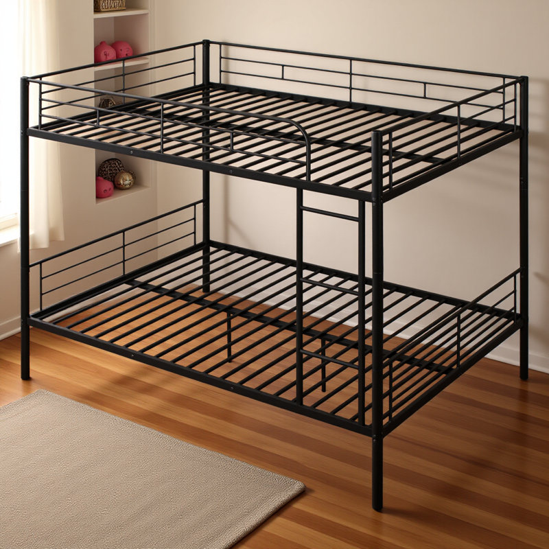 Full Over Full Metal Bunk Bed, Black