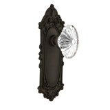Victorian Plate with Oval Fluted Crystal Door Knob