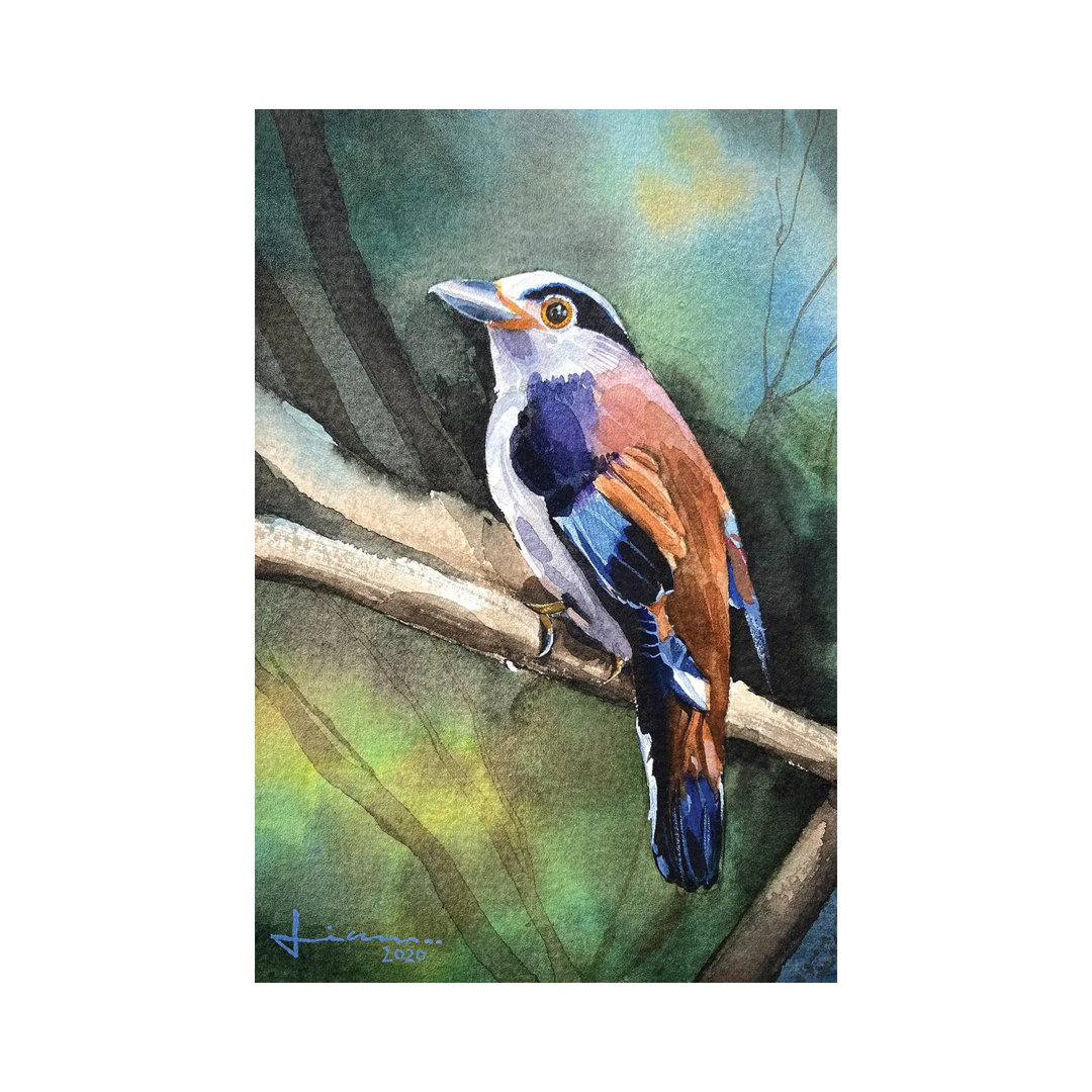Perched Bird II by Liam Kumawat - Wrapped Canvas Gallery-Wrapped Canvas Giclée