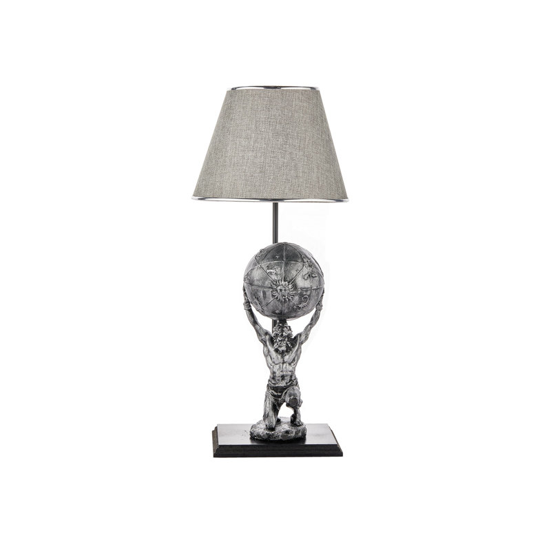 Wooden Base Table Lamp, Grey, Light Grey