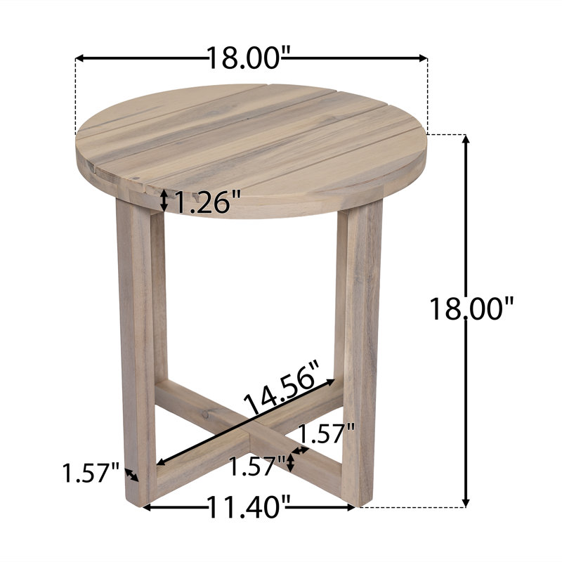 Tranice Solid Wood Side Table, Light White Wash