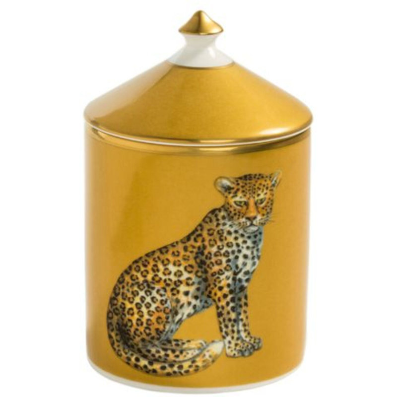Leopard Scented Jar Candle with Porcelain Holder