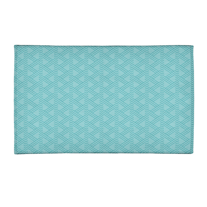 Tapis bleu/bleu ciel en monochrome zig zag, Rectangle 8 pi x 10 pi