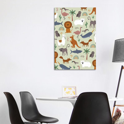 Baby Animal Menagerie III by Nina Seven - Wrapped Canvas Painting