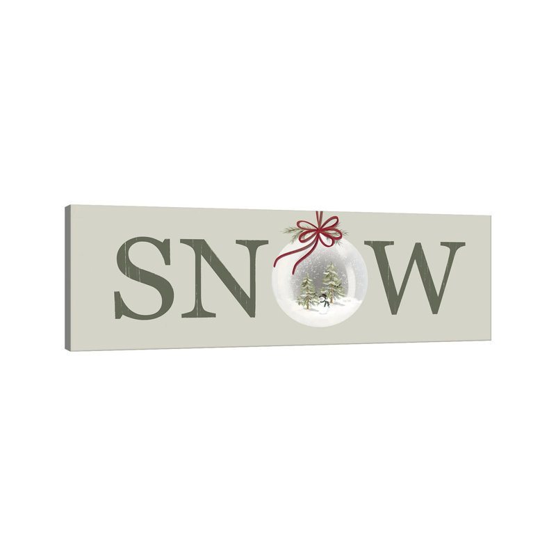 «Christmas SNOW Sign», reproduction d'art sur toile tendue, H 16 po x l 48 po, Toile tendue, Ne s’applique pas