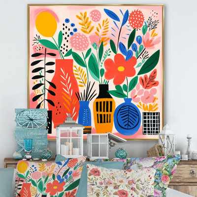 Bouquet de fleurs de style Henri Matisse II - art mural Boho Pottery