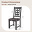 Ensemble de 4 chaises de salle à manger avec structure en bois d'hévéa et dossier haut en forme de feuille pour la cuisine-133536052-133536040