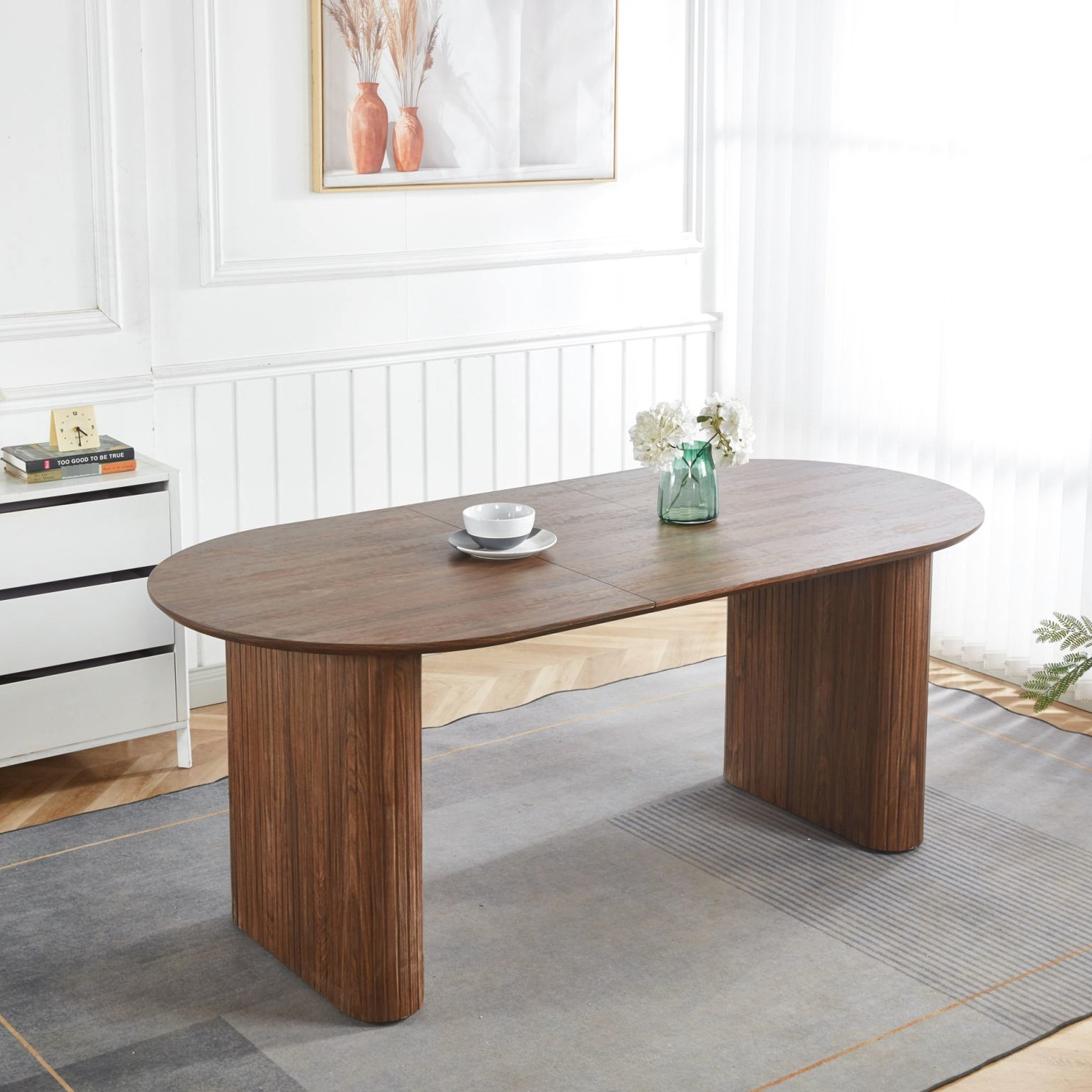 Hokku Designs Comfortable And Pedestal Dining Table For 4 - 6 People ...