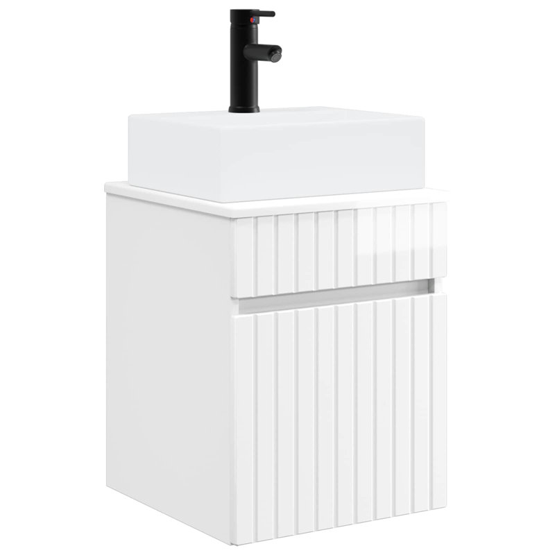 390 mm Bathroom Vanity, High Gloss White