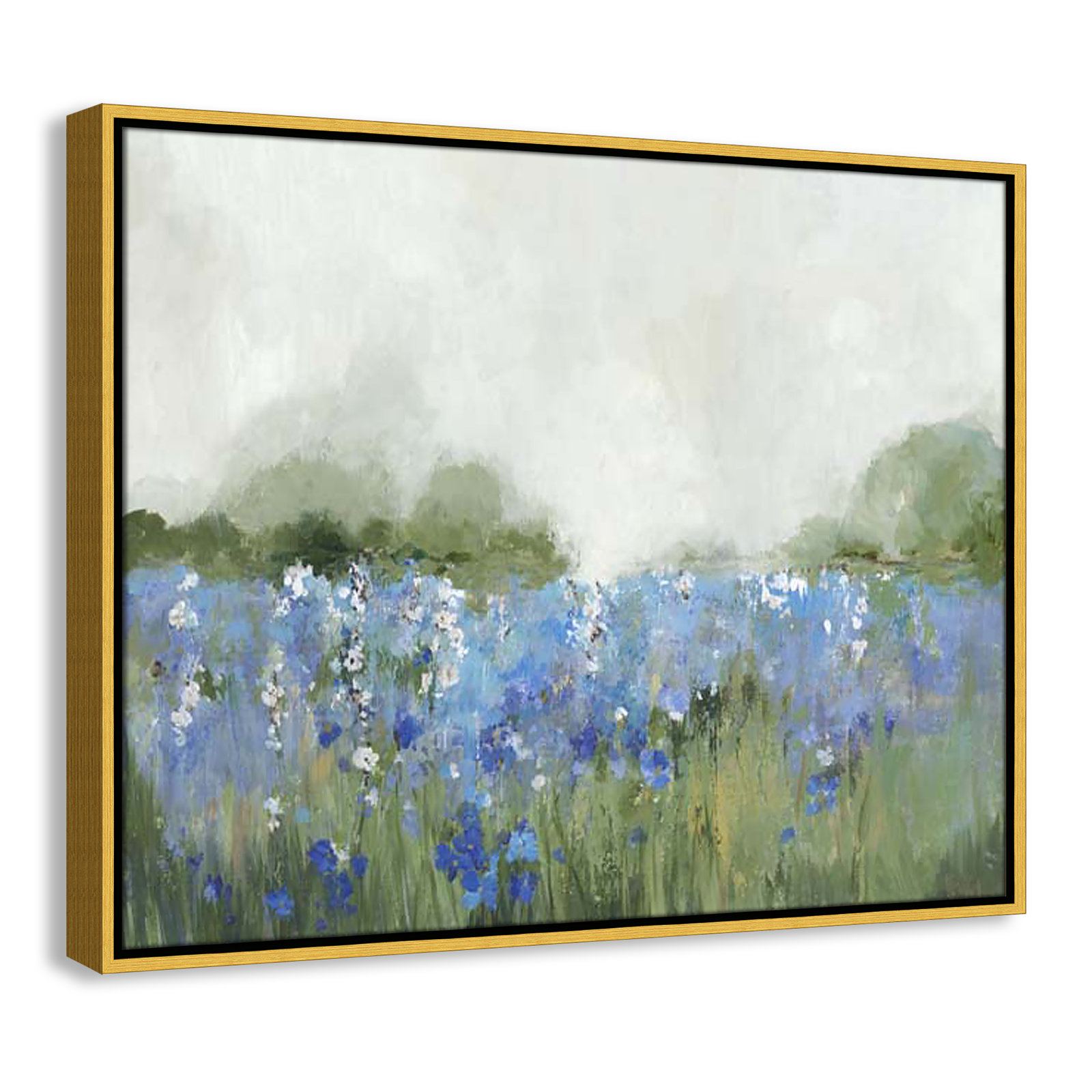 Meadows Bluebels Field "Meadows Bluebells Field" Print, 23.5" H x 29.5" W x 2" D, Gold Framed