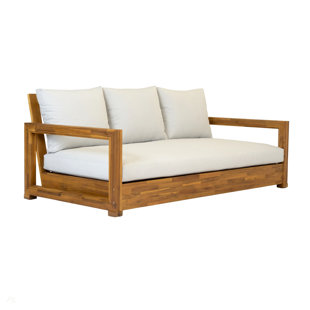 Lit de jour d'extérieur en bois d'acacia à 3 places pour la piscine, la cour, la terrasse, le porche et l'intérieur