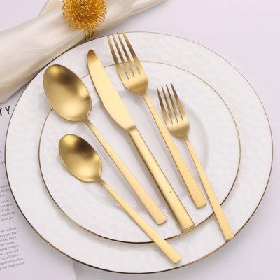 20 Pc Flatware Set with Square Handles