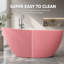Baignoire profonde autoportante en acrylique renforcé de résine rose mat 63 po pour salle de bain