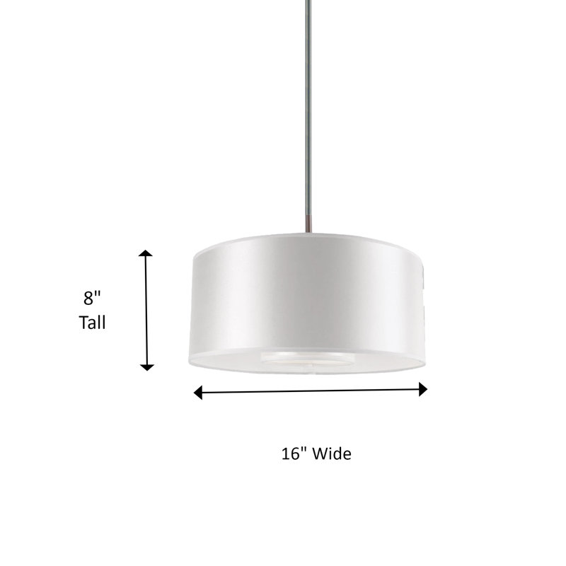 Luminaire suspendu 1 lumière Kilpatrick, Acier satiné, Blanc immaculé, 35" H x 16" lx 8" p