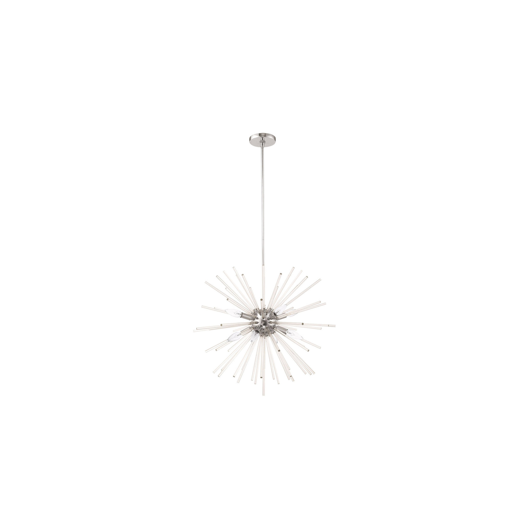 Ryzen 6 - Light Metal Dimmable Sphere Chandelier, 14" H x 20" W x 15" D, Polished Chrome