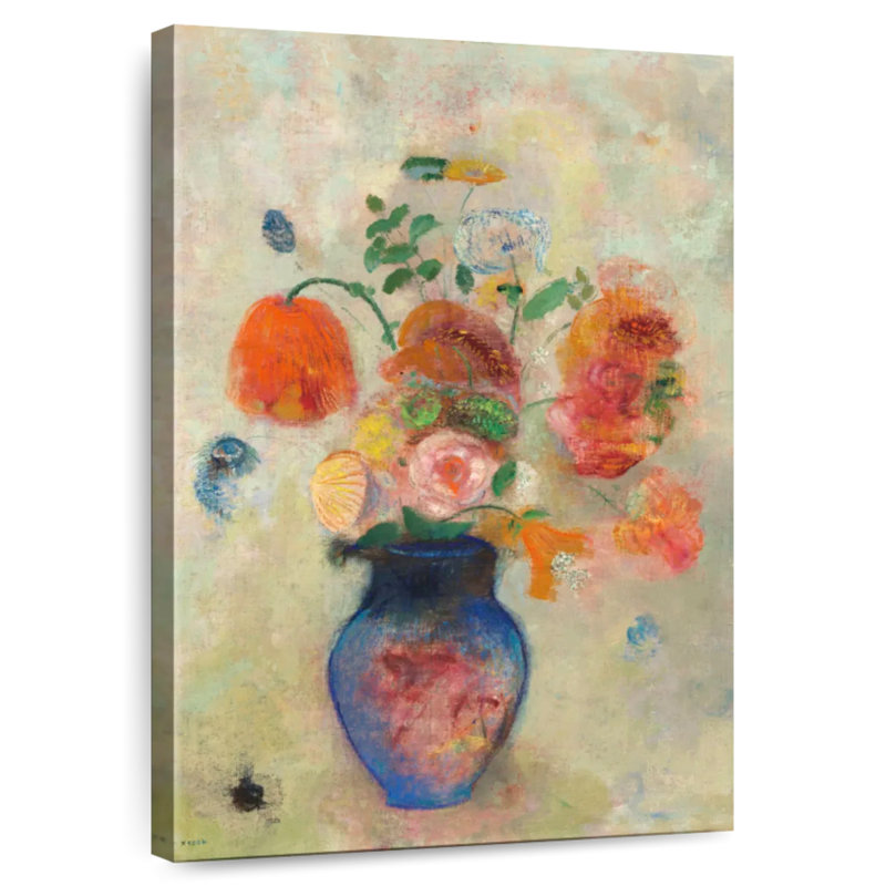 Grand vase Harnek avec fleurs 1912, H 36 po x l 24 po