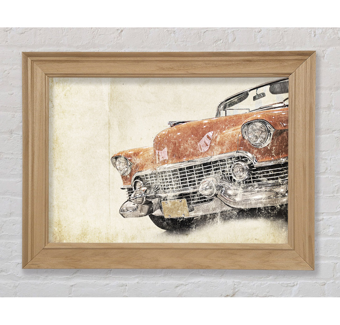 American Muscle Car Aquarell - Druck