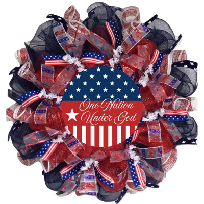 Patriotic One Nation Under God Handmade Wreath