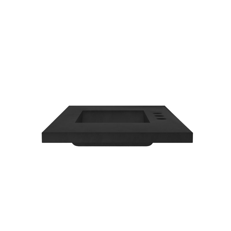 Palomar 36.5" Single Concrete Bathroom Vanity Top with Sink, 8" Centers, Charcoal