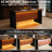 Modern Kitchen Island With Marble-Look Surface, LED Lights, And Grille Design For Stylish And Functional Dining And Living Spaces