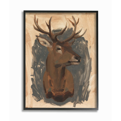 «Deer Portrait Brown Gray Animal», reproduction d'art