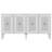 Modern Console Table, White & Silver, 100% Melamine Coated Particle Board, Thickness: 0.7 inches | Stylish Striped Design, Perfect for Living Room & Entryway, Durable & Elegant-1712901446