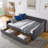 Upholstered Daybed, Full Size Daybed With Drawers Tufted Sofa Bed, With Button On Back And Copper Nail On Waved Shape Arms-1617869347-1617869375