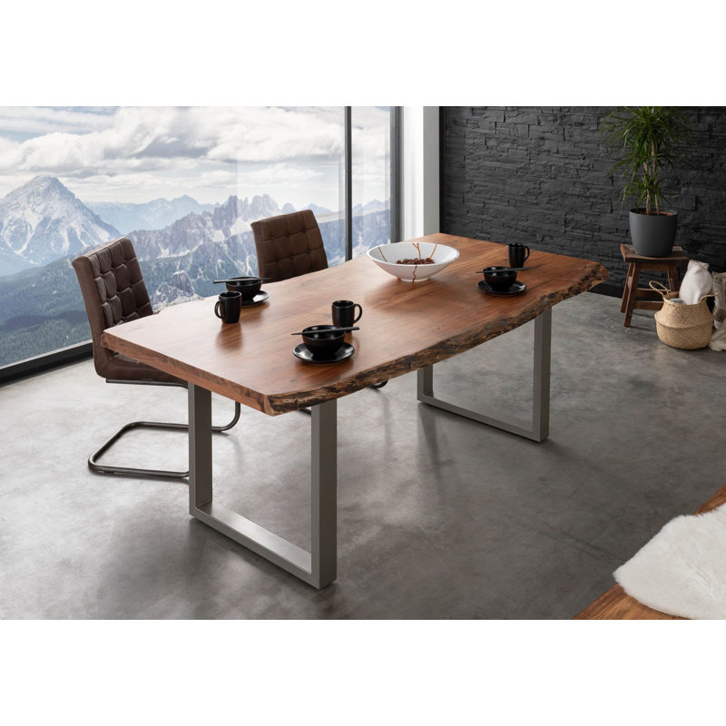 Dining Table, H76 x L160 x W90cm, Natural, Silver