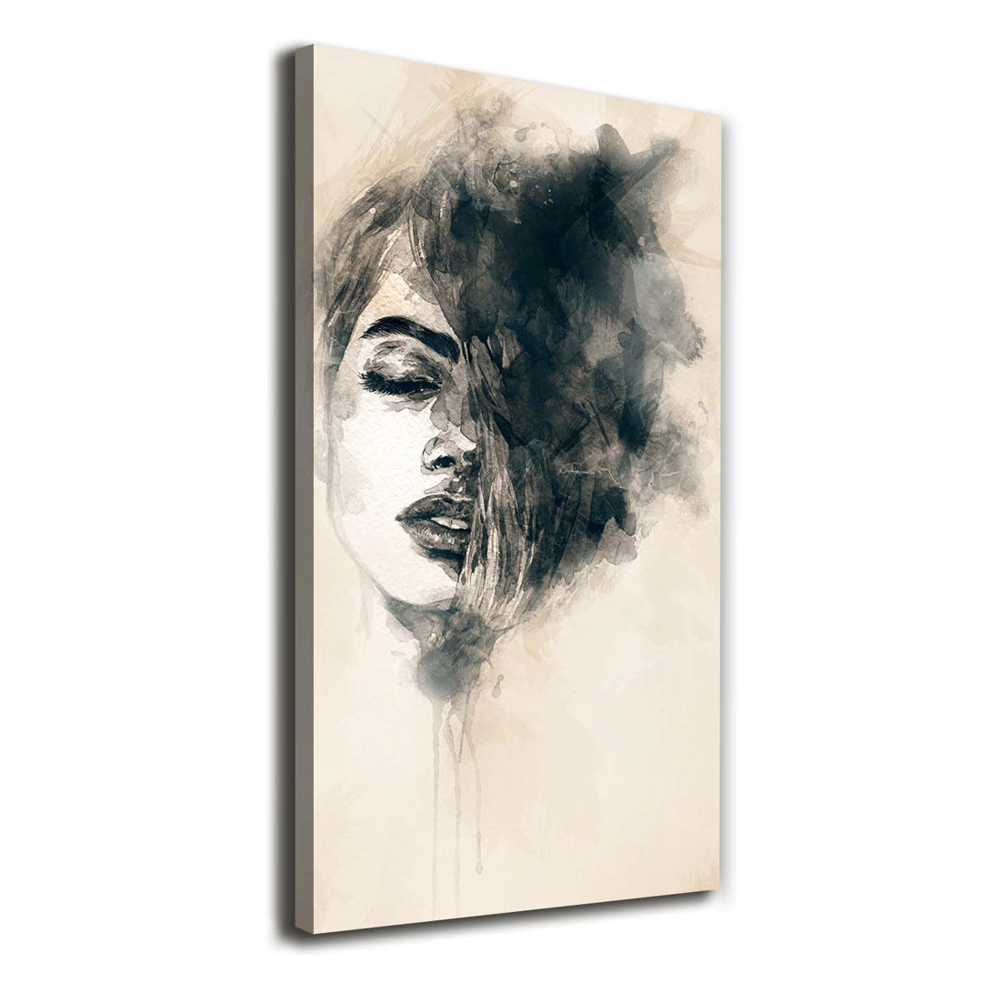 Abstraktion einer Frau - Wrapped Canvas Kunstdruck