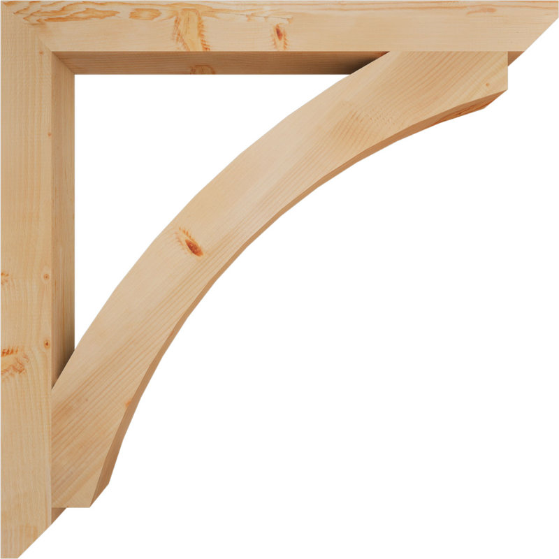 Wood Bracket/Corbel, Douglas Fir, 44"H x 3.5"W x 44"D